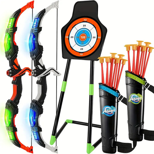 25.9" LED Bow and Arrow Set for Kids Archery Beginner Gift Recurve Bow Kit