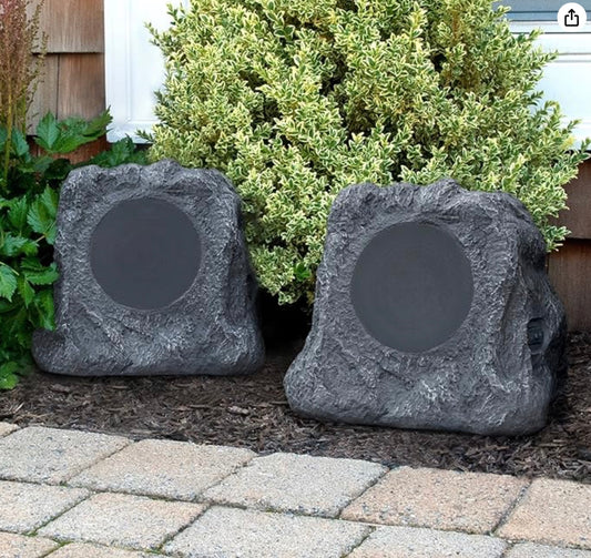 Awesome Bluetooth Solar-Powered "Rock" Outdoor Speakers